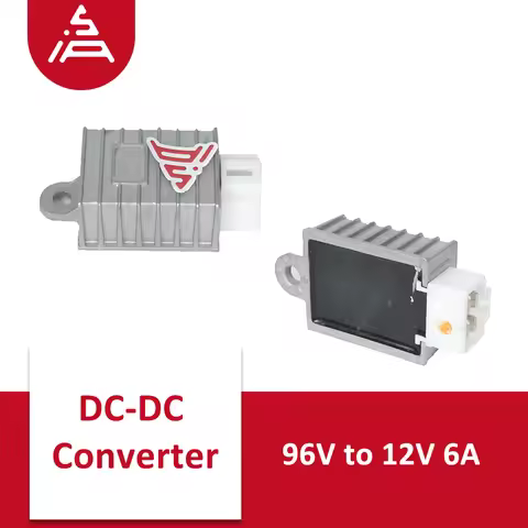 SiAECOSYS 96V to 12V 6A DC-DC Converter Power Transformer for Electric Motorcycle Scooter Universal 