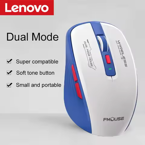 Lenovo 2.4G Dual Mode Wireless Bluetooth Mouse Portable Tablet Notebook Office Mouse Battery Version