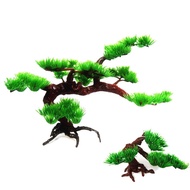 WX_Fish Tank Aquarium Rock Bonsai Ornament Plastic Artificial Pine Tree Plant