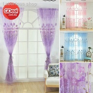 ㍿GDeal Ring Beautiful Flower Window Curtain Living Room Screen Home Decor Curtains Langsir  (100 x 2