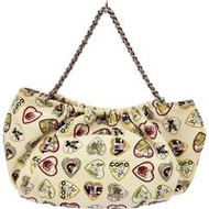 CHANEL 情人節限量版鏈條包，附 G 卡和 S 貼紙，手提包，10 號（約 2006 年），帆布，米色，心形圖案，女士