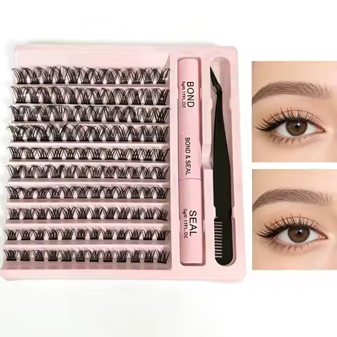 DIY Eyelash Extension Kit 120pcs Individual Lash Cluster D Volume Eyelash Extension Kit Lash Cluster