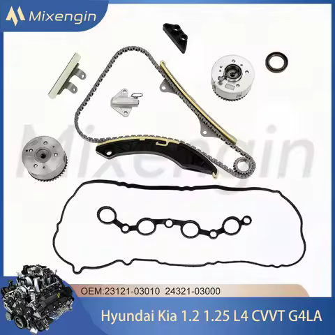 Timing Chain Kit W/VVT Gear Gasket Set For 08-20 1.2 1.25 L T CVVT G4LA G4LB Hyundai i10 i20 Kia Pic