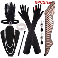 1920's Ladies Fancy Dress Accessories Flapper 1920s Charleston Girl Gloves Dress Set Flapper girl dress Halloween