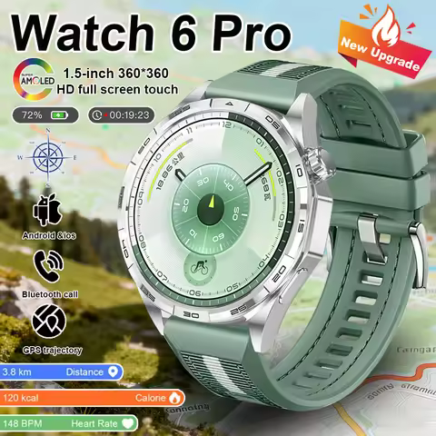 2026 Originl Watch 6 pro G.T series Smart Watch For Men 1.5" HD AMOLED Screen GPS track Heart Rate B