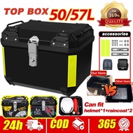 Motorcycle Top Box 50/57L Waterproof Stainless Steel Lock Tail Box ABS Box Motor Universal for Motor