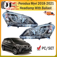 READY STOCK Perodua Myvi G3 2018 Head Lamp With Ecu Ballast PC/SET myvi 2018 lampu belakang brand ne