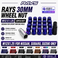 30mm RAYS Lock Nut Rays M12X1.25 Wheel Nut Rays Tyre Nut Rays Racing Nut Rays Steel Nut Nut Besi