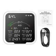 MINI Air Quality Tester HCHO/TVOC/CO2 Meter PM2.5/PM10/AQI/C6H6 Temperature Humidity Tester Carbon D