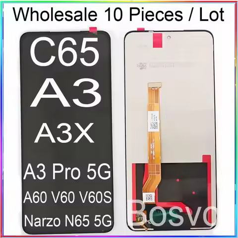 10 Pieces/Lot For Oppo Realme C65 Screen A3 A3X A3 PRO 5G Dispaly A40 A60 A80 5G LCD V60 V60S K12X 5