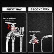 Finish Wall Bathroom Faucet Two Way Tap bidet spray holder Penyangkut Paip Hos Tandas Kepala Paip Bi
