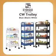 [Storage.S] Multifunction CW Trolley Storage Trolley Rack Home Kitchen Rack With Plastic Wheel