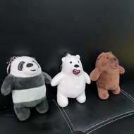 We bare bears plush doll stuffed toy keychain(15cm)