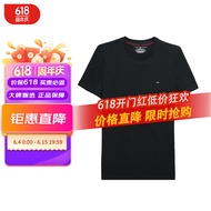汤米希尔费格（Tommy Hilfiger）休闲简约男士圆领短袖T恤 09T3139-001