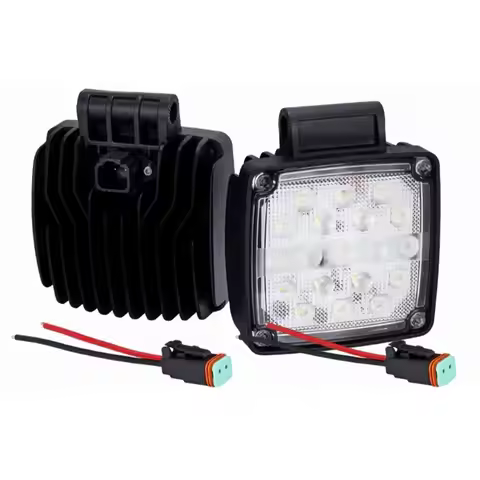 Excavator Work Light 19 LED 2 Pieces 57W 6500K Flood For Loader Tractor Forklift IP65 Protection Rat