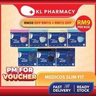 [KL PHARMACY] MEDICOS (NEW) Slim Fit 165 HydroCharge 4ply Surgical Face Mask (Assorted Color)