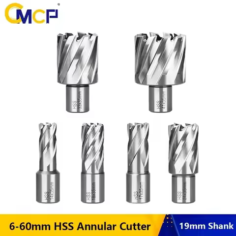 CMCP 1pc Core Drill Bit 6-60mm Annular Cutter HSS Weldon Shank Hollow Drill Bit Hole Saw Cutter For 