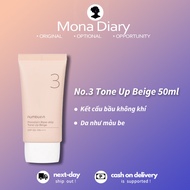 Numbuzin No.3 Porcelain Base, beige, SPF50+ PA++++, 50ml, powder texture, natural light coverage