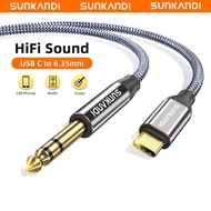 SUNKANDI USB C to 6.35mm Professional Type C to 1/4 Audio, Recording Cable,For Laptop Phone