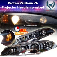 Proton Perdana V6 Projector Head lamp light with Led/ Perdana V6 Lampu besar