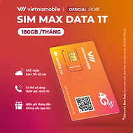 [FREE 1 Tháng] Sim MAX DATA 4G VIETNAMOBILE 6GB/Ngày (180GB/Tháng) + Miễn Phí Gọi Nội Mạng. Sản Phẩm