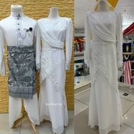 BAJU NIKAH FULL SET YIRINA / DRESS EXCLUSIVE NIKAH PUTIH OFFWHITE / BAJU MELAYU NIKAH PREMIUM /