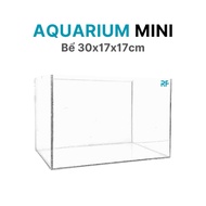 Mini aquarium glass tank size 30x17x17cm for desk decoration