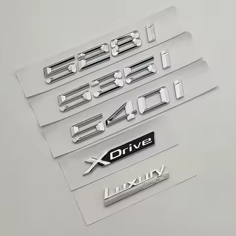 3D ABS Car Logo 530i 520i 525i 528i 535i 540i Luxury Line Xdrive Emblem Letters Sticker Rear Trunk B