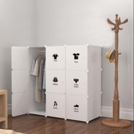 Almari 9 cube white black/ diy cartoon wardrobe