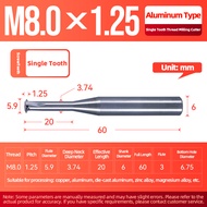 1 PCS Single Tooth Thread End Mill for Aluminium Tungsten Steel Milling Cutter Alloy Milling Cutter