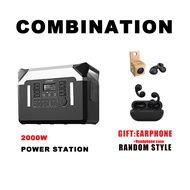 PBSOLAR Power Station Solar Portable 220V 2000W/2048WH/640000MAH AC Output Solar Generator Powerbank