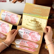 YUEXI 3D Birthday Red Envelope, HongBao Traditional Lucky Money Envelope, Creative Foldable DIY Pack