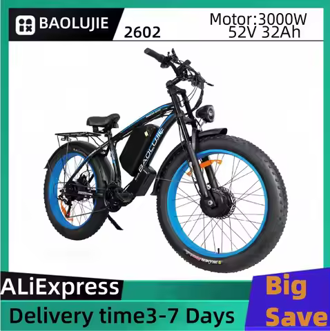 BAOLUJIE DP-2602 Electric Bicycle 3000W Motor 48V23Ah Battery City Commuter Electric Bike 26 inch ti