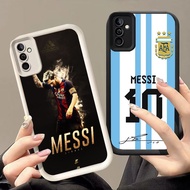 HK-58 Football star Messi Shockproof Casing for Black and White Silicone Samsung A25 A04s A05S A34 A