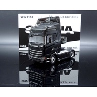 [MASH] MASDI 1/64 SCANIA 770S 4x4 Dual Axle Trailer Black