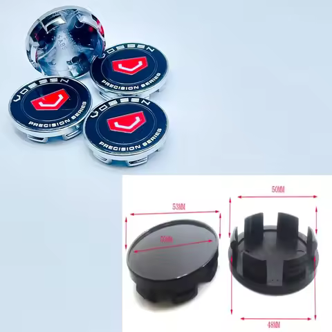 4PCS VOSSEN Wheel Center Cap 53mm Rim Cover Hub Cap Wheel Cap For 50mm VOSSEN Racing Badge sticker D