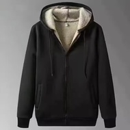 MOLAN Áo khoác Jacket ấm đơn giản nam áo khoác có mũ trùm đầu áo khoác Jacket Lông Cừu