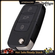 Athena_Folding 3 Buttons Remote Key Fob Case Shell for Bora Passat Golf Polo Jetta