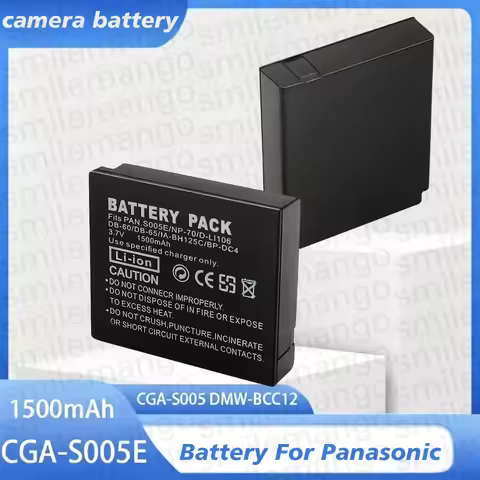 CGA-S005E S005 DMW-BCC12 Battery 1500mAh Rechargeable Batteries for Panasonic Lumix DMC-LX1 LX2 LX3 