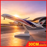 KLT 30cm Malaysia Airlines A350 Resin Solid Plane Model Desktop Ornament Aviation Collectible Birthd