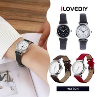 [ILOVEDIY] Classic Ladies Casual Watch Quartz Leather Strap Watch Round Simple Elegant Ladies Watch
