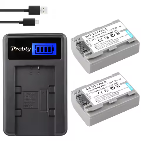 Battery (X2) & Slim USB Charger for Sony NP-FP51 NP FP50 battery and DCR-30 DVD103 DVD105 DVD203 DVD