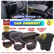 2024 TOYOTA HONDA NISSAN Car Arm Rest USB Port Armrest Console Box Honda City GM6 JAZZ GK BR-V BRV V