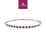 HABIB Ruby Diamond Bangle in 375/9K White Gold 67951-RY