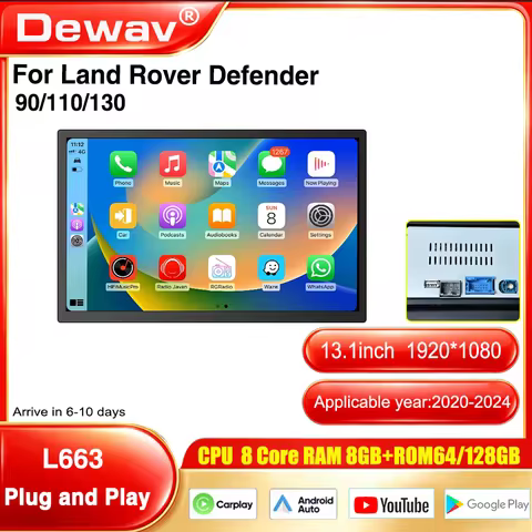 13.1 inch curved HD Touch screen fit land rover defender 90/110/130 L663 Multimedia Player Screen Re