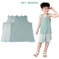 Áo 3 Lỗ Bé Trai Đồ Bộ Sát Nách Quần Áo Trẻ Em Vải Sợi Sồi Mềm Mịn Thoáng Mát Thấm Hút Mồ Hôi Có Size