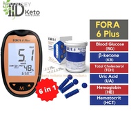 【NEW stock】▦♤▲[MD Keto] FORA MULTIFUNCTIONAL DEVICE METER MONITOR- BLOOD GLUCOSE , URIC ACID, , CHOL