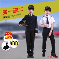 Ready Stock Captain Stewardess Suit Men Women Stewardess Pilot Suit Captain Uniform Boys Girls Pilot