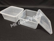 MW SQ1500 Square Plastic Disposable Food Container (50pcs±) / 1500ml / BEKAS / Bekas Makanan Plastik