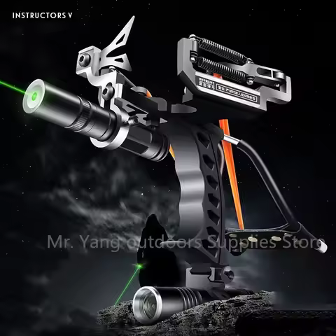 Laser Slingshot Elastic Hunting Fishing Slingshot Shooting Catapult Bow Arrow Rest Bow Sling Shot Cr